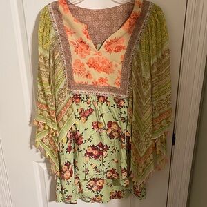 Ivy Jane Floral Green and Orange Tunic